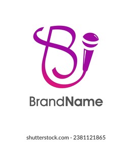 Simple, stylish and eye caching logo design initial B combine with microphone. The logo good for company related music and logo can work as well in small size.