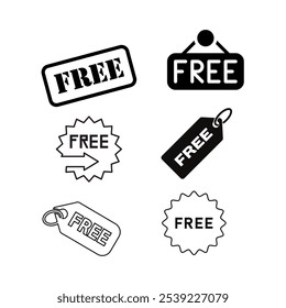 "Simple and stylish free label icons, ideal for promotions, discounts, and special offers in online or retail designs."