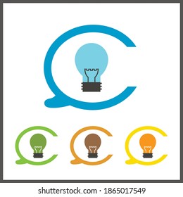 Simple stylish icon bulb. Vector electro design