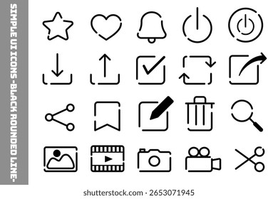 A simple and stylish icon set for UX・UI design with broken lines
