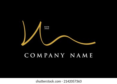 Simple and Stylish Illustration logo design Initial N combine with Ribbon