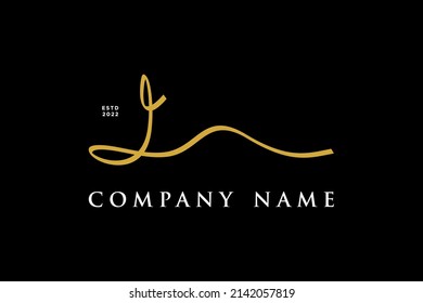 Einfaches und stylisches Illustrations-Logo-Design Initial J kombiniert mit Ribbon