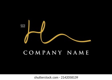 Simple and Stylish Illustration logo design Initial H combine with Ribbon