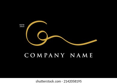 Simple and Stylish Illustration logo design Initial G combine with Ribbon