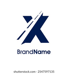 Simple and Stylish Illustration logo design Road Way icon combine with initial X in single color. Logo good for company related transportation, delivery and Cargo.