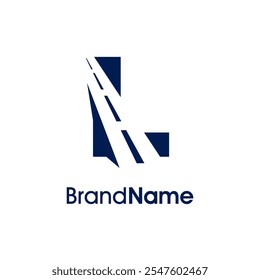 Simples e elegante ilustração logotipo design Road Way ícone combinar com inicial L em uma única cor. Logotipo válido para transporte, entrega e Carga relacionados à empresa.