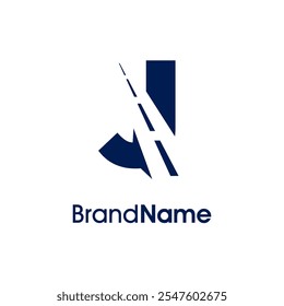 Diseño de logotipo de ilustración simple y elegante El icono de Road Way se combina con la J inicial en un solo color. Logotipo bueno para el transporte, la entrega y la carga relacionados con la empresa.