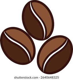 Simple and stylish illustration of roasted coffee beans suitable for menu designs and beverage advertising