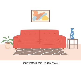 Simple stylish interior living room decorative Illustration 