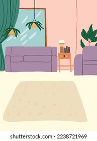 Simple stylish interior living room decorative Illustration 