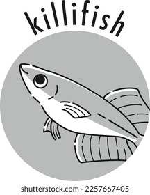 Simple and stylish killifish icon