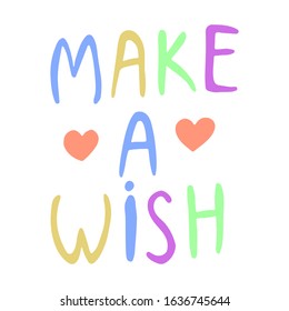 Simple and stylish modern colorful illustration, vector hand drawn elements, doodles, lettering, phrase