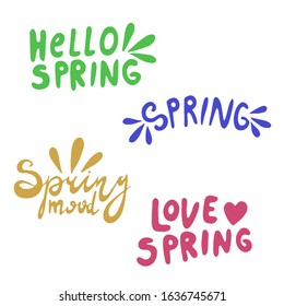 Simple and stylish modern colorful illustration, vector hand drawn elements, doodles, lettering, phrase