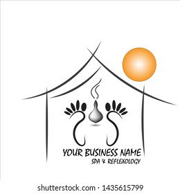 Simple and stylish modern logo and illustration, SPA house vector hand drawn element
