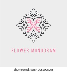 Simple and stylish monogram design template