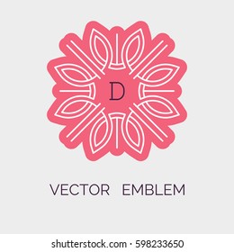 Simple and stylish monogram design template, Elegant line art logo design, vector illustration. Element for your design - floral shops,cosmetics packaging, beauty and spa studios.