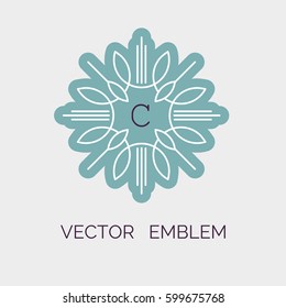 Simple and stylish monogram design template, Elegant line art logo design, vector illustration.Element for your design - floral shops,cosmetics packaging, beauty and spa studios.