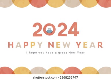 Simple and stylish nengajo template for the year 2024.
Cute colorful design illustration.
It is related to New Year, New Year and celebration.