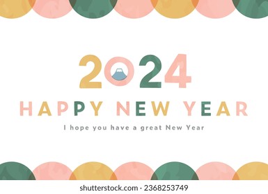 Simple and stylish nengajo template for the year 2024.
Cute colorful design illustration.
It is related to New Year, New Year and celebration.