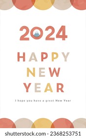 Simple and stylish nengajo template for the year 2024.
Cute colorful design illustration.
It is related to New Year, New Year and celebration.