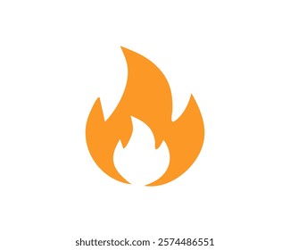 Simple, stylish orange flame icon. Perfect for websites, apps, and presentations needing a heat, energy, or passion symbol.  Clean design, easily scalable for various sizes.