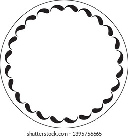 Simple, but stylish round floral decor. Vintage frame for your design.