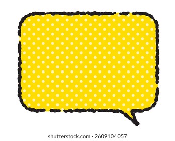 A simple and stylish rounded rectangular speech bubble drawn by hand with crayon strokes