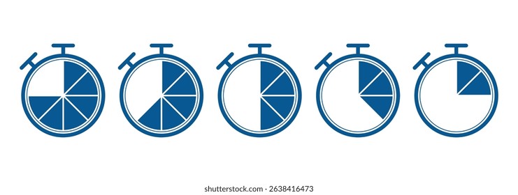 Simple and Stylish  A Set of Clean Timer Icons set  . Set of timer, clock flat icon, and time management. Professional 