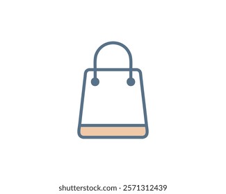 Simple, stylish shopping bag icon.  Perfect for websites, apps, and marketing materials related to online shopping, retail, and ecommerce.  Clean design, easily adaptable to various branding styles.