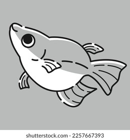 Simple and stylish square killifish icon