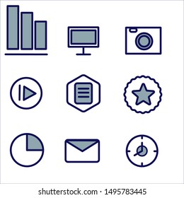 Simple and stylish vector icons line set on white background