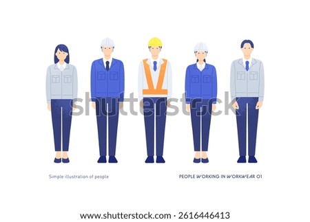 Simple and Stylish Vector Illustrations of Male and Female Workers in the Construction and Real Estate Industries