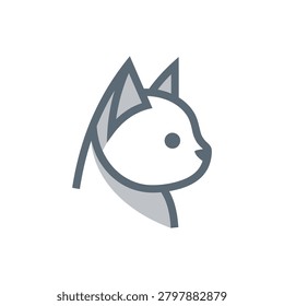 Simple stylized cat head profile icon.