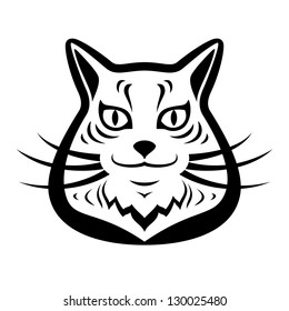 simple stylized cat on white