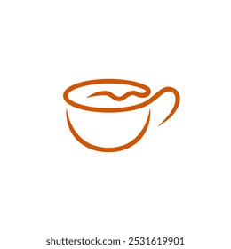 Simple and stylized coffee cup icon, conveying a warm, inviting, and comforting feel. Suitable for branding cafes, coffee shops, or any coffee-related business.