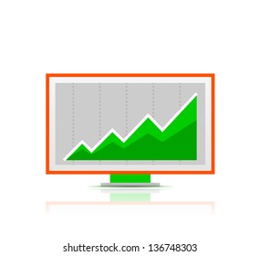 Simple stylized colorful icon computer display design