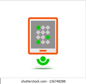 Simple stylized colorful icon - tablet design