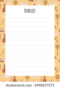 Simple stylized daily and weekly personal planners. Organizer schedule pages with today's and week's tasks. Cleaning To-Do List. Eco-friendly cleaning products seamless pattern on backgroundFlat