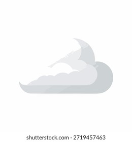 A simple, stylized, gray cloud illustration with textured edges against a white background