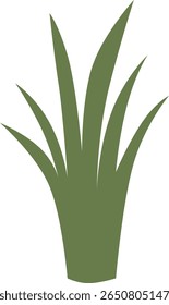 Ilustración de grumo de hierba verde estilizada simple sobre fondo blanco