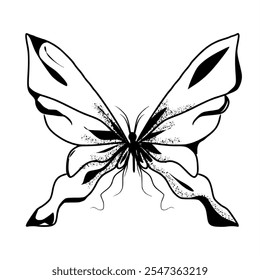 A simple, stylized illustration of a butterfly