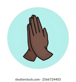 A simple, stylized illustration of hands clasped in prayer.Hands in Prayer, Showing Respect and Faith