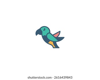 A simple, stylized illustration of a parrot, perfect for use in various design projects.