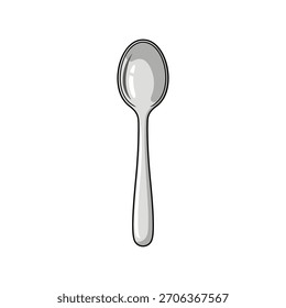A simple, stylized illustration of a silver spoon, perfect for culinary and design projects