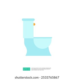 A simple, stylized illustration of a toilet, designed in a light blue color scheme, representing bathroom fixtures for graphic use.