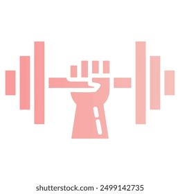 A simple, stylized image of a hand lifting a barbell, symbolizing strength, power, and fitness.