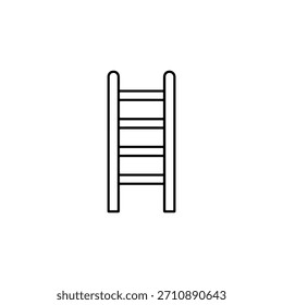A simple, stylized line drawing of a wooden ladder, isolated on a white background. This icon represents climbing, progress, or access.