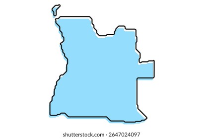A simple stylized map of the country of Angola. Modern stylized country map for infographics.