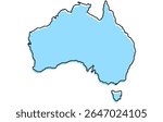 A simple stylized map of the country of Australia. Modern stylized country map for infographics.