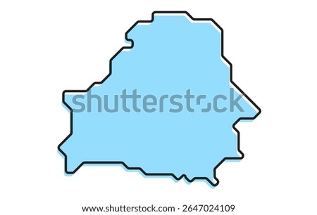 A simple stylized map of the country of Belarus. Modern stylized country map for infographics.